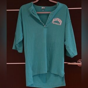 Teal Vintage Harvard University Hoodie
